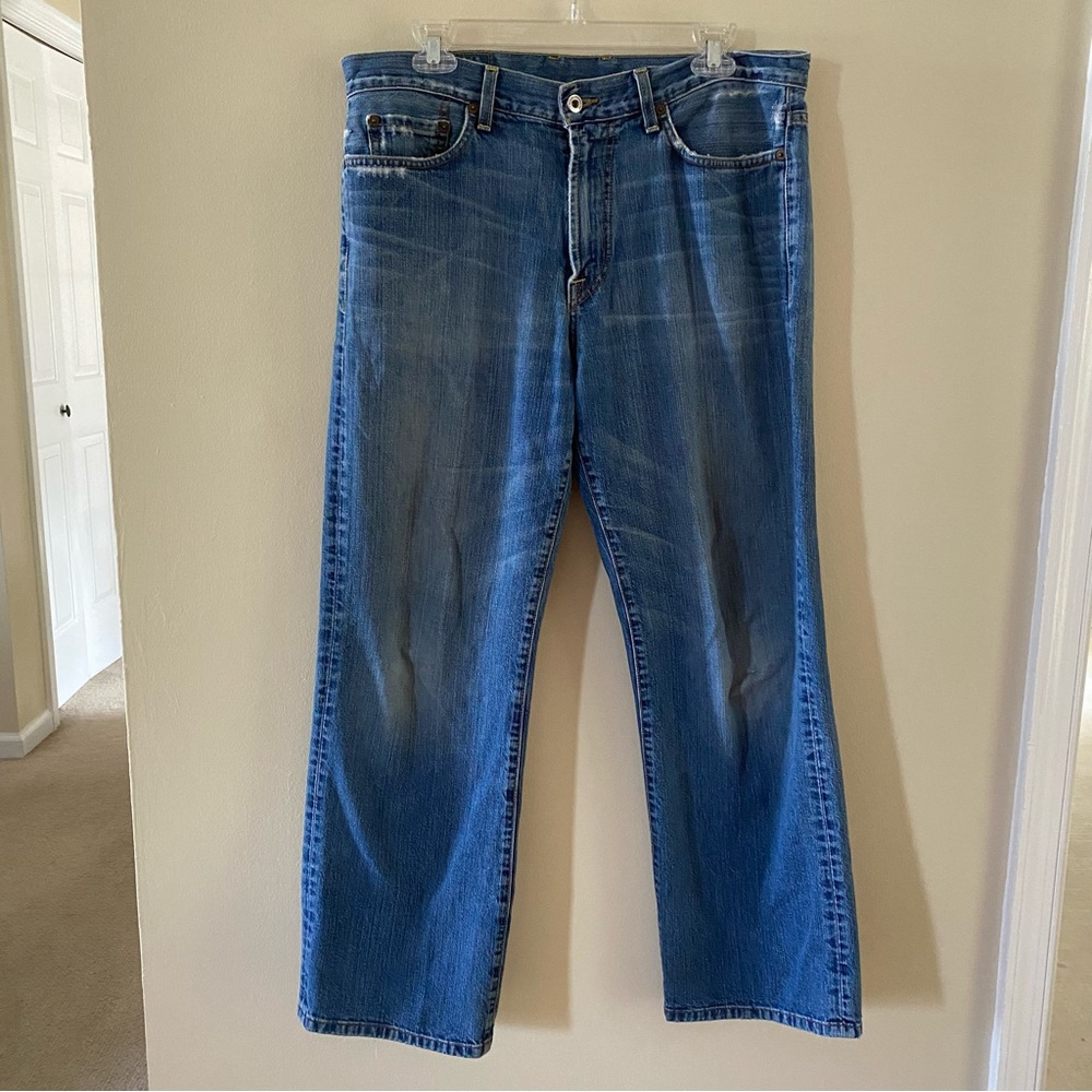 Vintage Men's Jeans LUCKY Brand Dungarees Size 34 x 30 Trucker Straight Leg USA